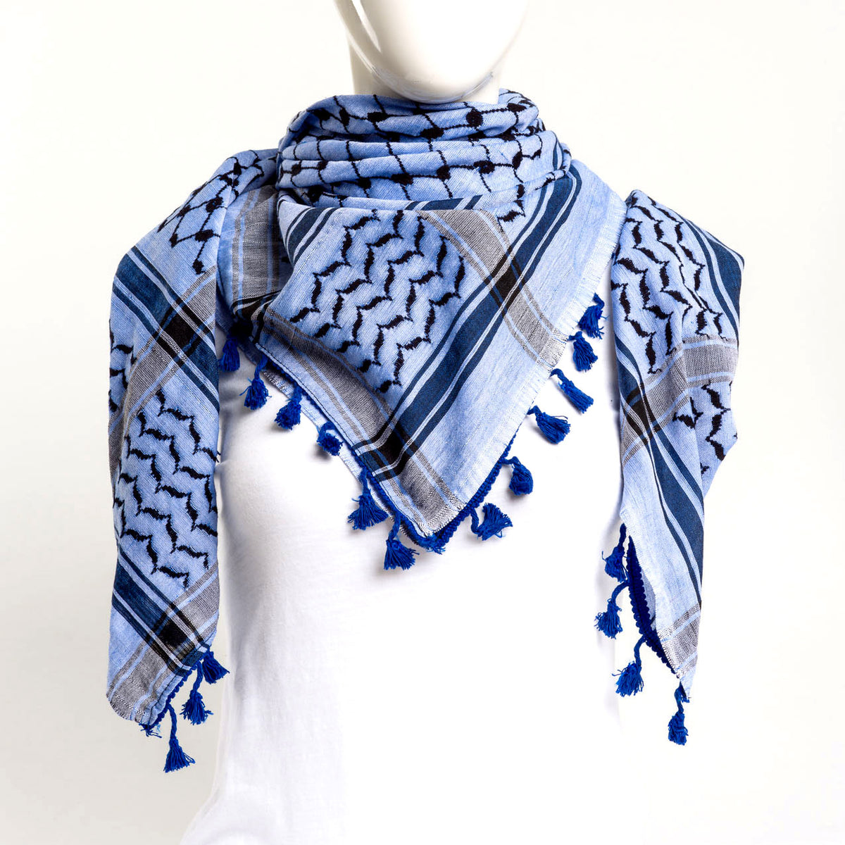 Authentic Hand Loomed Shawl (Blue Ripple)